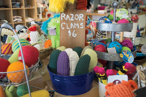 (Aaron Lavinsky | The Daily World) The Salty Dog in Seabrook offers a wide variety of dog toys including razor clam chew toys which are exclusive to the store.